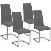 IDMarket - Set di 4 sedie da pranzo in tessuto grigio antracite MIA