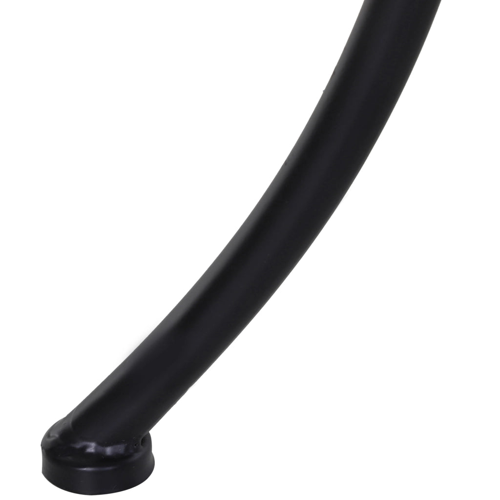 Tavolino da giardino con piano in metallo a rete; struttura stabile; per balcone e terrazza; nero; 45 × 45 × 50 cm