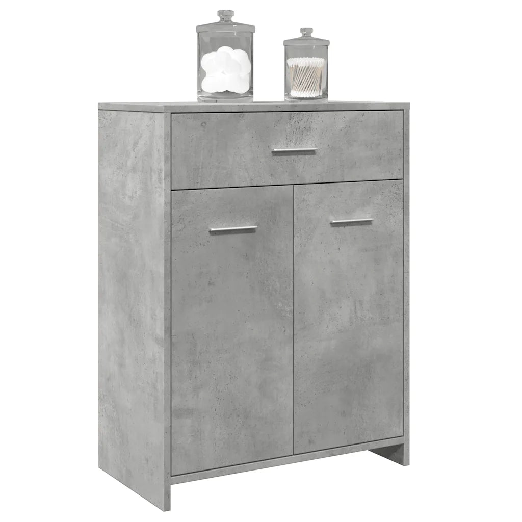 Mobile da Bagno Grigio Cemento 60x33x80 cm in Legno tecnico