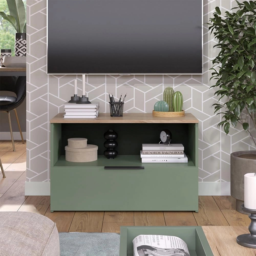Credenza Wido, Verde, 80 x 50 cm con 1 scomparto chiuso
