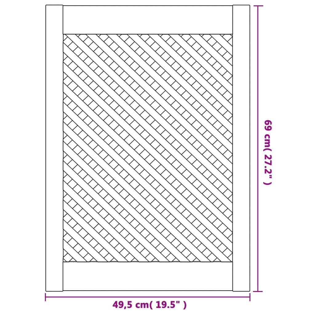 Ante con Design a Reticolo 2 pz 49,5x69 cm in Legno di Pino 372794