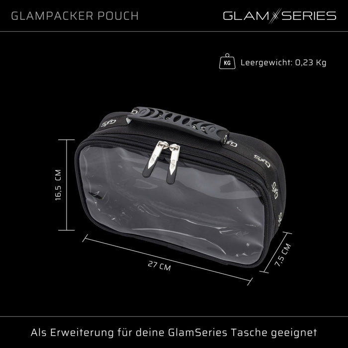 GlamSeries GlamPacker Trousse da borsa 270 x 165 x 75 mm, beauty case, astuccio per make-up rivestito in PVC con coperchio trasparente