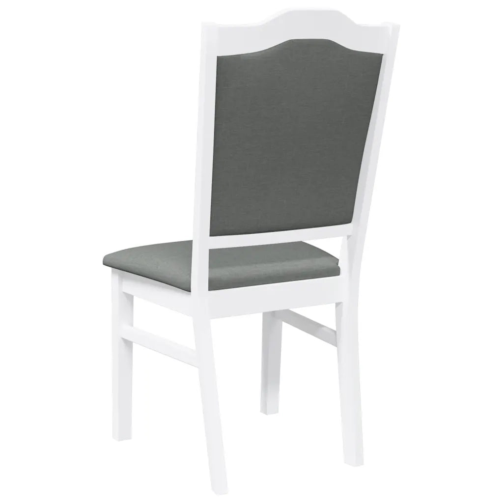Sedie da Pranzo con Cuscini 2 pz Bianco Legno Massello di Hevea
