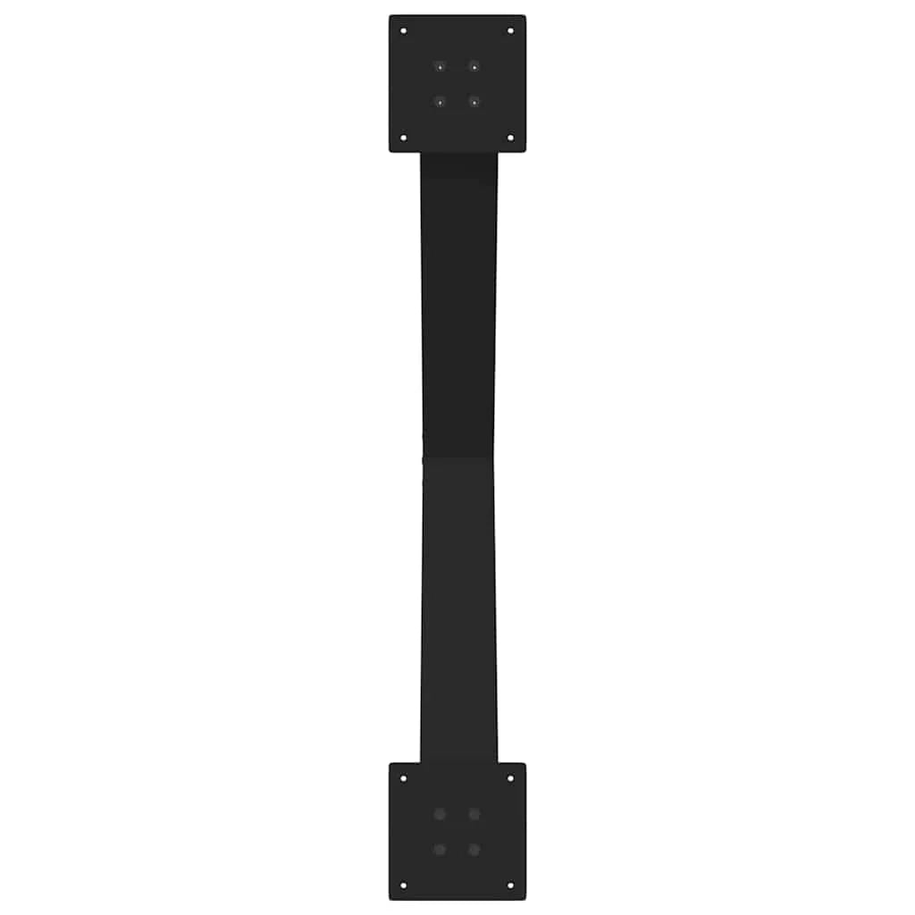 Set di 2 gambe robuste per tavolo da pranzo a forma di X 90 x 72-73 cm con piedini livellatori design moderno acciaio nero 02_0057256