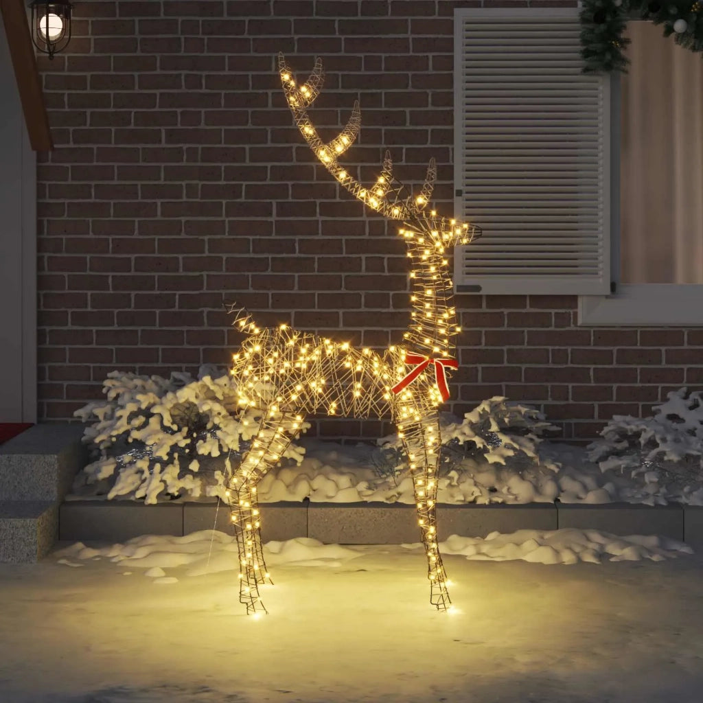 Renna 3D con 250 LED Bianco caldo 180 cm Rattan 42019060