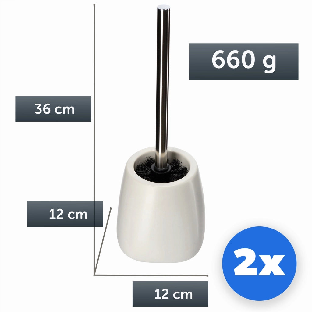 Set di 2 scopini per WC KADAX in ceramica bianca per bagno