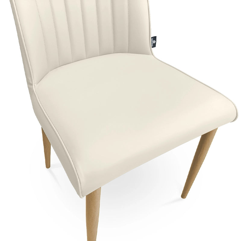 Sedia da pranzo imbottita in ecopelle beige – Francine (2 Pz.) - SD11FRPM