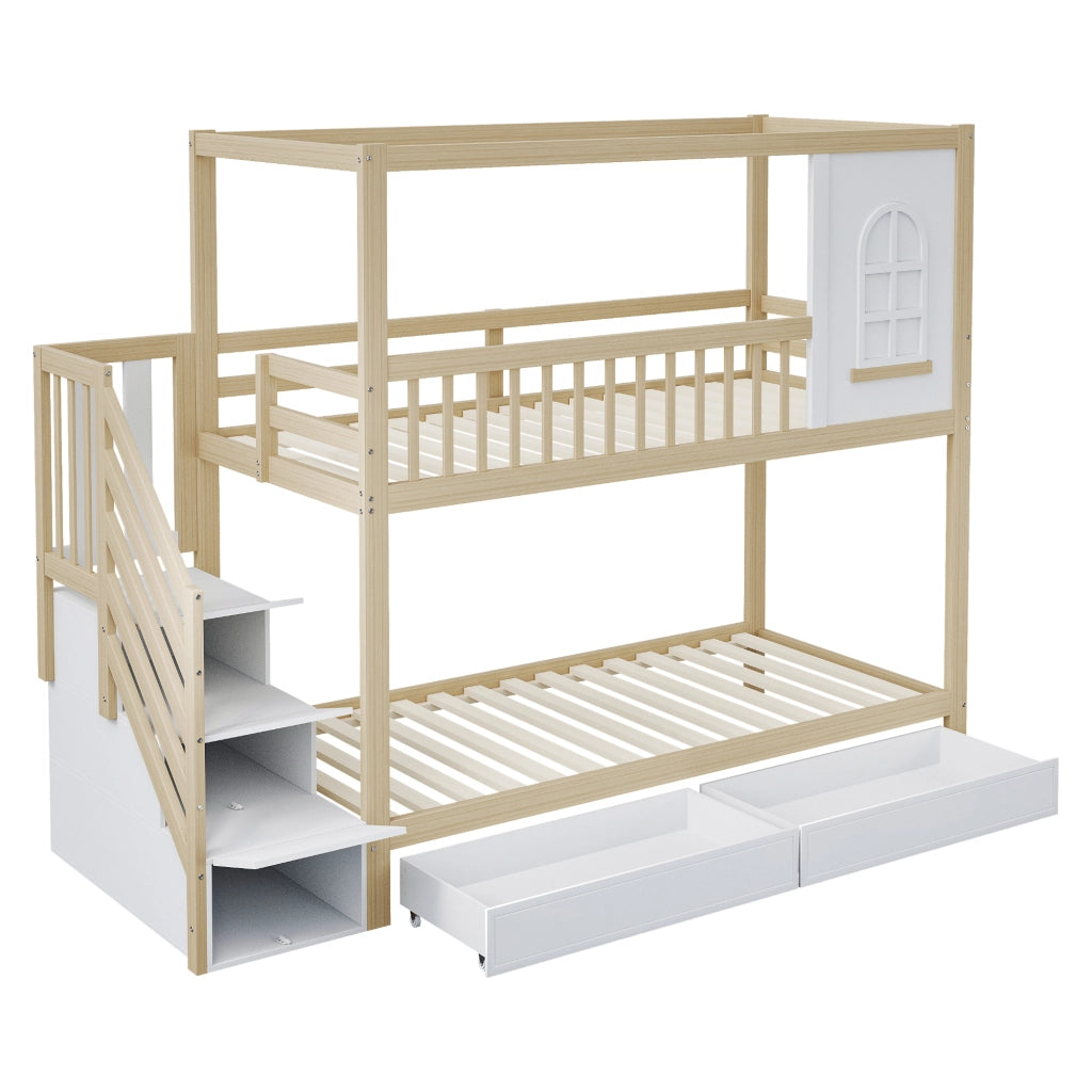 Letto a castello funzione sicurezza legno 90x200 cm