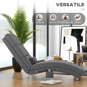 Poltrona Massaggiante con 8 Punti Vibranti e Riscaldamento 5 Modalità Timer e Telecomando Grigio