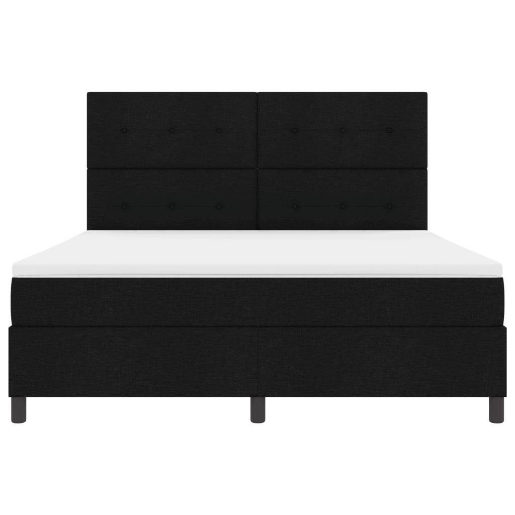 Letto Box Spring con Materasso Nero Super King Tessuto