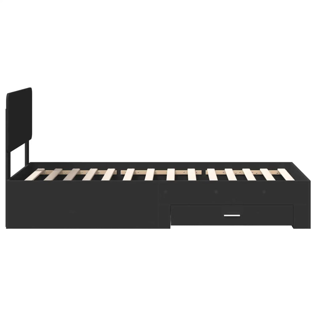 Struttura del letto-Giroletto Nero 75 x 190 cm Legno multistrato 209510