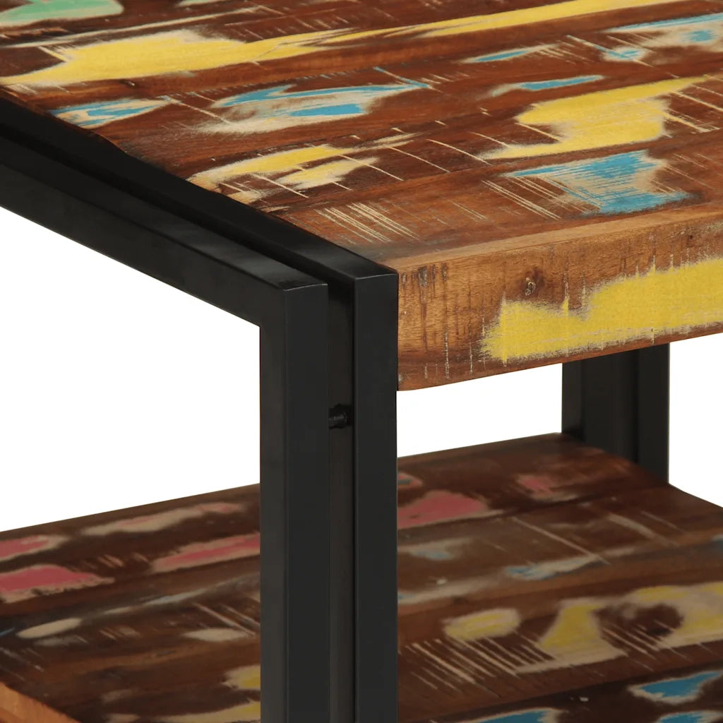 Tavolino Salotto Multicolore 50x50x38cm Legno Massello Recupero 4102723