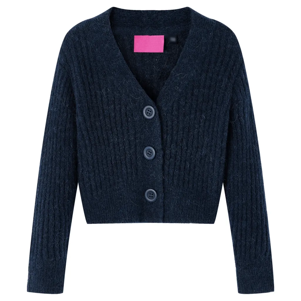 Cardigan da Bambina Lavorato a Mano Blu Marino 104cod mxl 108245