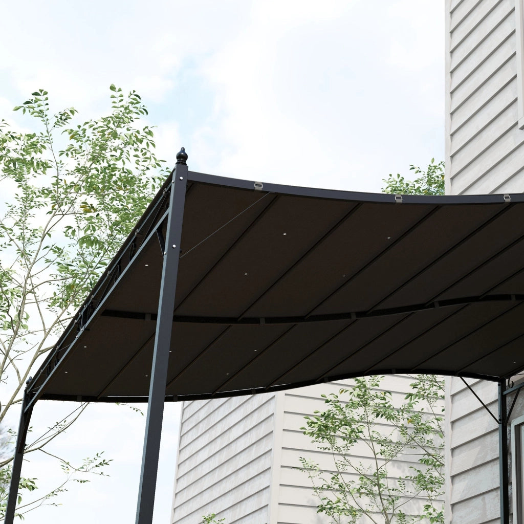 Telo di Ricambio per Pergola da Giardino 297x297 cm con 16 Fori di Drenaggio Grigio