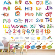 Poster educativo per bambini 9 pezzi - impermeabile - numeri e lettere - apprendimento precoce - formato 20 x 30 cm - sticker per parete