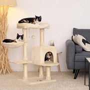 Torrone per gatti / paletta per granchi - arredo per gatti con torre di gioco, Centro di attività stabile, albero per gatti con amaca e grazioso rifugio per gatti