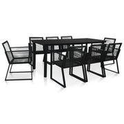 Set da Pranzo da Giardino 9 pz in Rattan PVC Nero cod mxl 41310