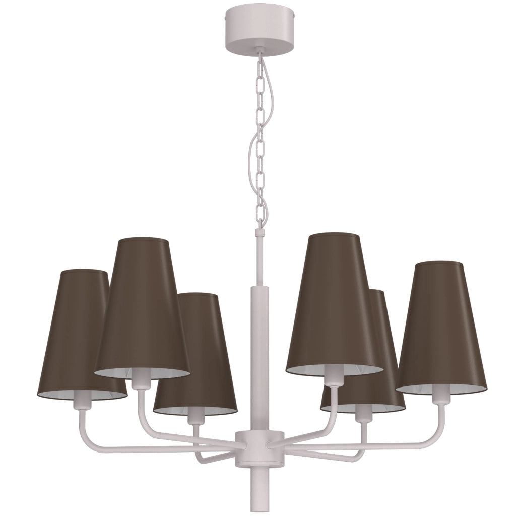 Lampadario Tortola 6xE14 kaszmir marrone Luminex