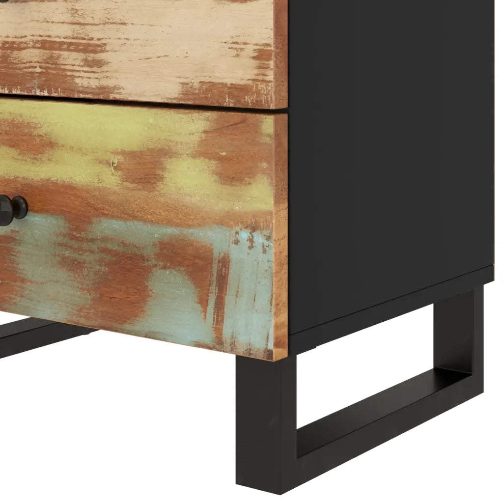 Comodino 50x33x62cm Legno Massello Recupero e Legno Multistrato 350662