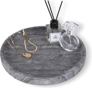 Tavolo da notte in marmo, piatto da notte rotondo in marmo, tavolo decorativo, tavolo da pranzo, cucina, bagno, camera da letto, cosmetica, marmo nero, decorazione natalizia