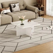 Set di tavolini fai-da-te con piano in finitura lucida, combinazione libera, 81x81x40 cm, Bianco
