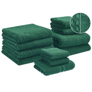 Set di 11 asciugamani Verde in cotone per ospiti Asciugamano da bagno e tappetino da bagno