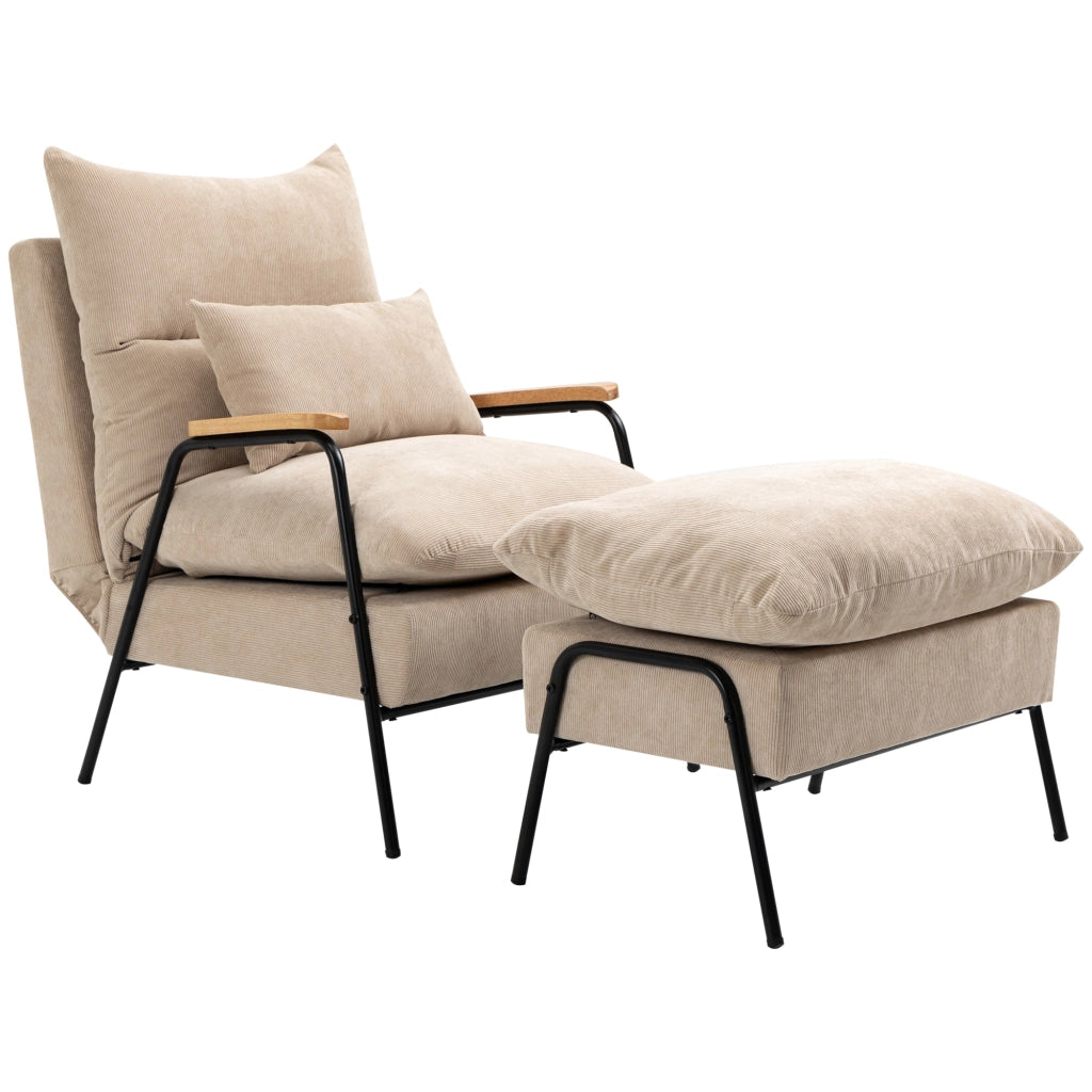 Poltrona Relax con Poggiapiedi ¨C zephmum ¨C 68x91,5x88 cm, Beige