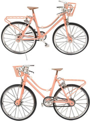 Miniatura bicicletta rosa scura scala 1/10 per decorazione da tavolo