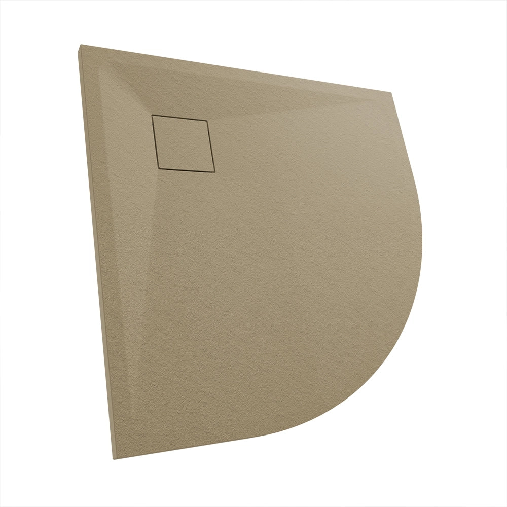Piatto doccia 80x80 cm semicircolare colore marrone effetto pietra | Samos