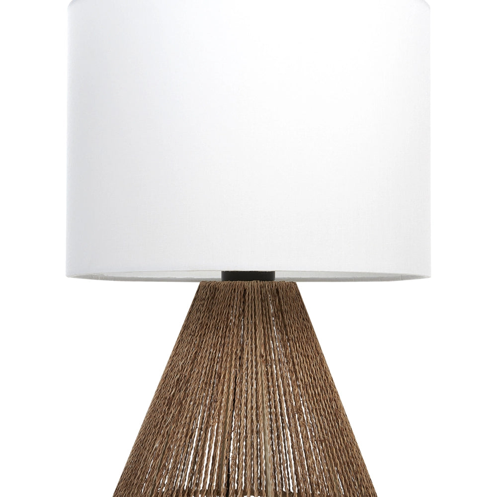 Lampada da tavolo carta intrecciata fatta a mano bianco e naturale 52 cm