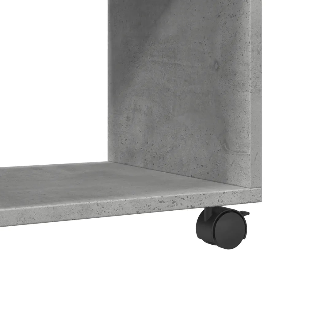 Mobiletto con Ruote Grigio Cemento 72x33x42,5 cm in Truciolato