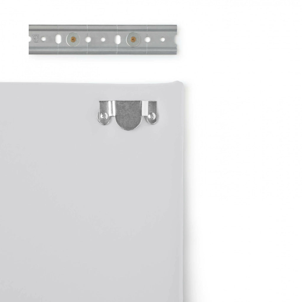 Letto piazza e mezza Acca, Testata in ecopelle a muro, Made in Italy, adatta a letto da una piazza e mezza, cm 130x60, Bianco