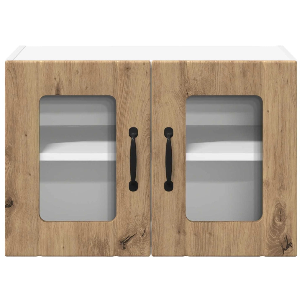 Pensile da cucina | Mobile in vetro da parete LUCCA 2 pz Rovere Artigianale