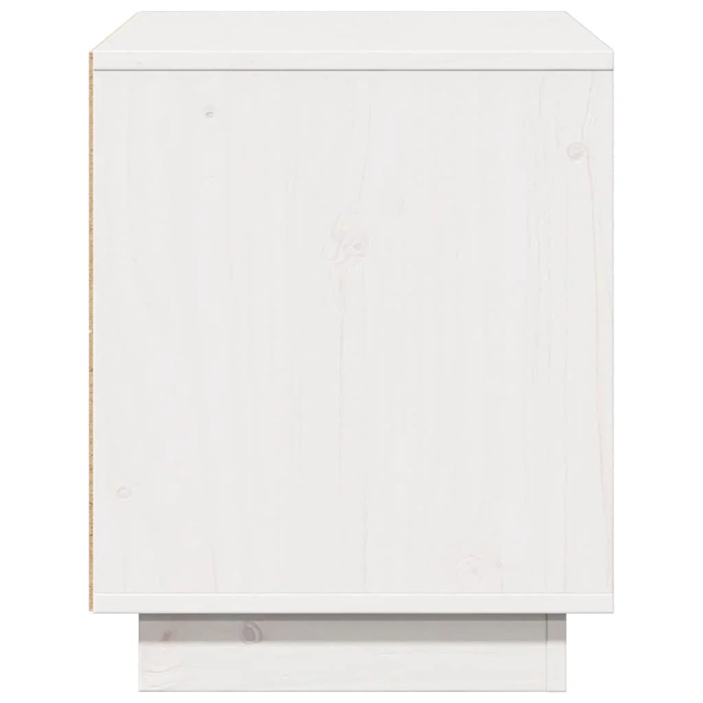 Mobile TV multimediale scaffale TV credenza mobile TV sala da pranzo soggiorno camera da letto 74 x 35 x 44 cm legno di pino massiccio bianco 02_0026207
