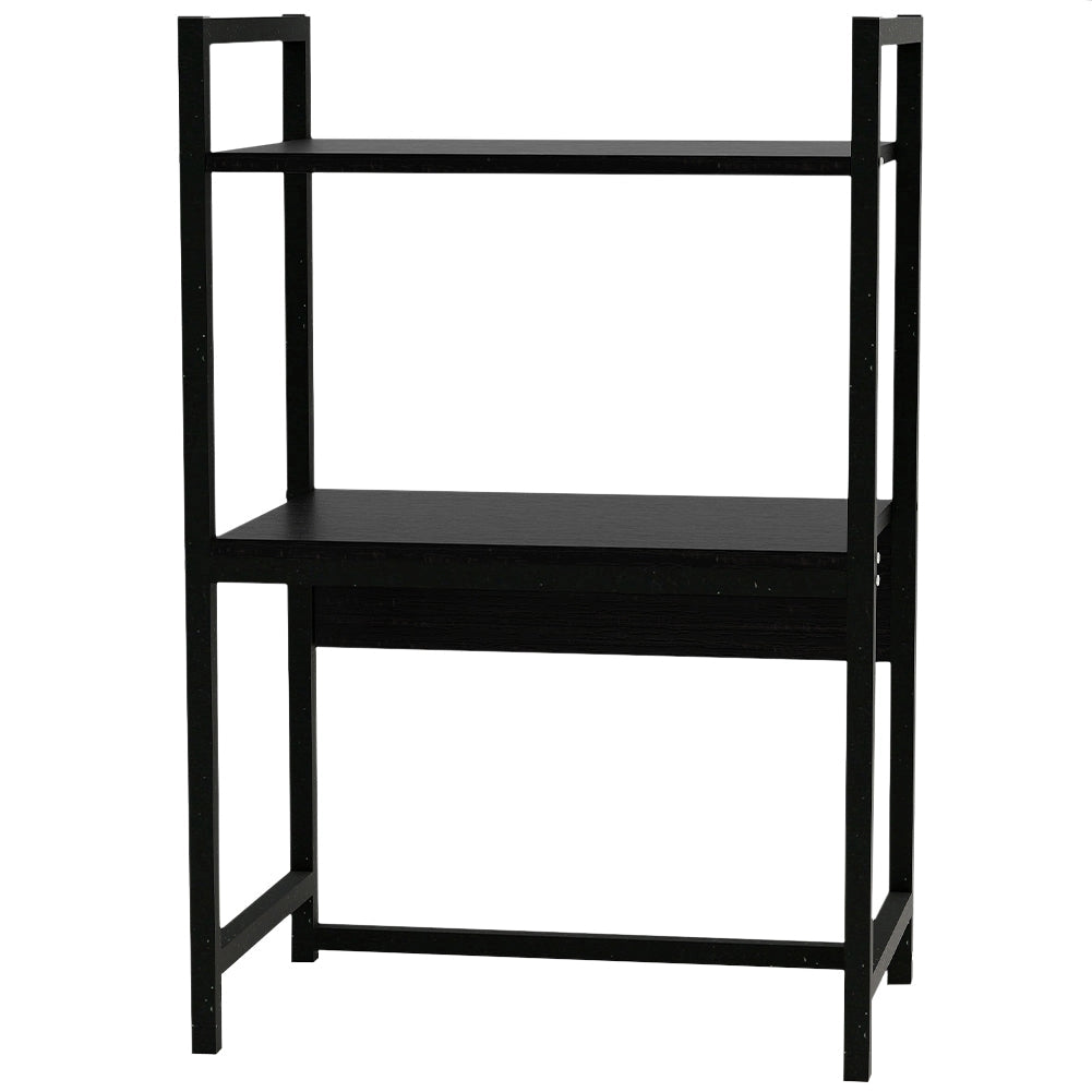 Scaffale da Scrivania Multiuso 3 Ripiani 53x35x80 cm per Stampante Ufficio in MDF Nero