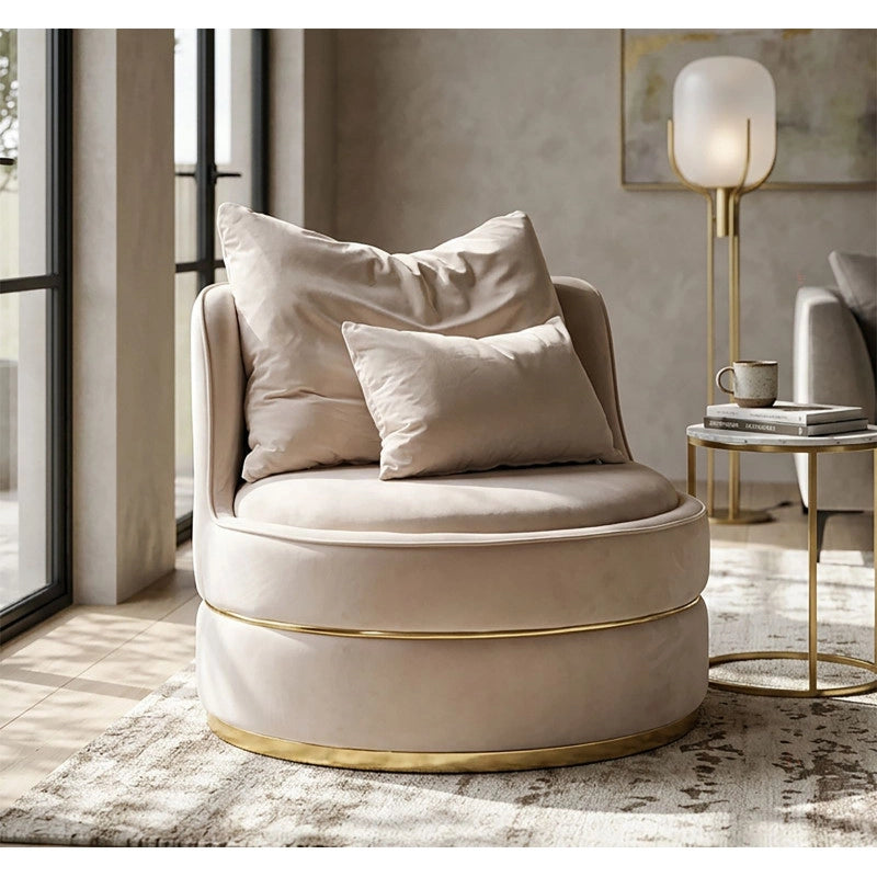 Poltrona Paris Space Crema/gold cm ø 84x72