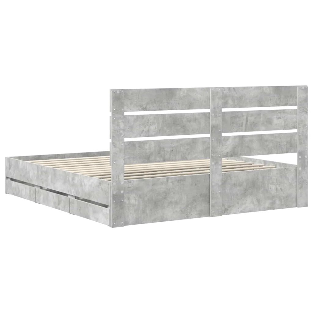Struttura del letto con cassetto Grigio cemento 180 x 200 cm 3411815