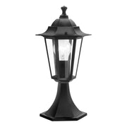 Lampione Per Esterno Classico Laterna 4 Alluminio Nero Vetro Bianco 1 Luce E27