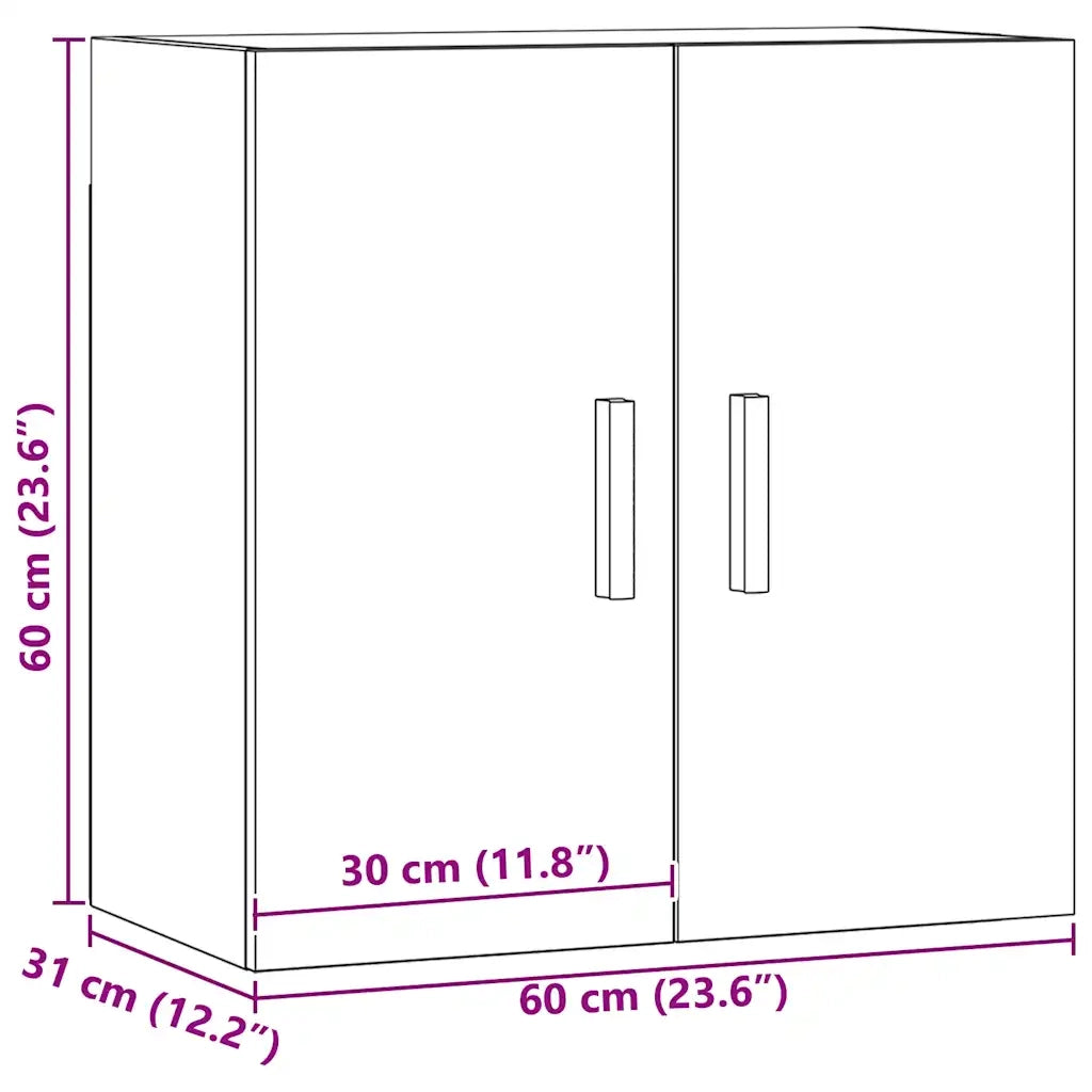 vidaXL Armadietto a Muro Rovere Artigianale 60x31x60 cm in Truciolato