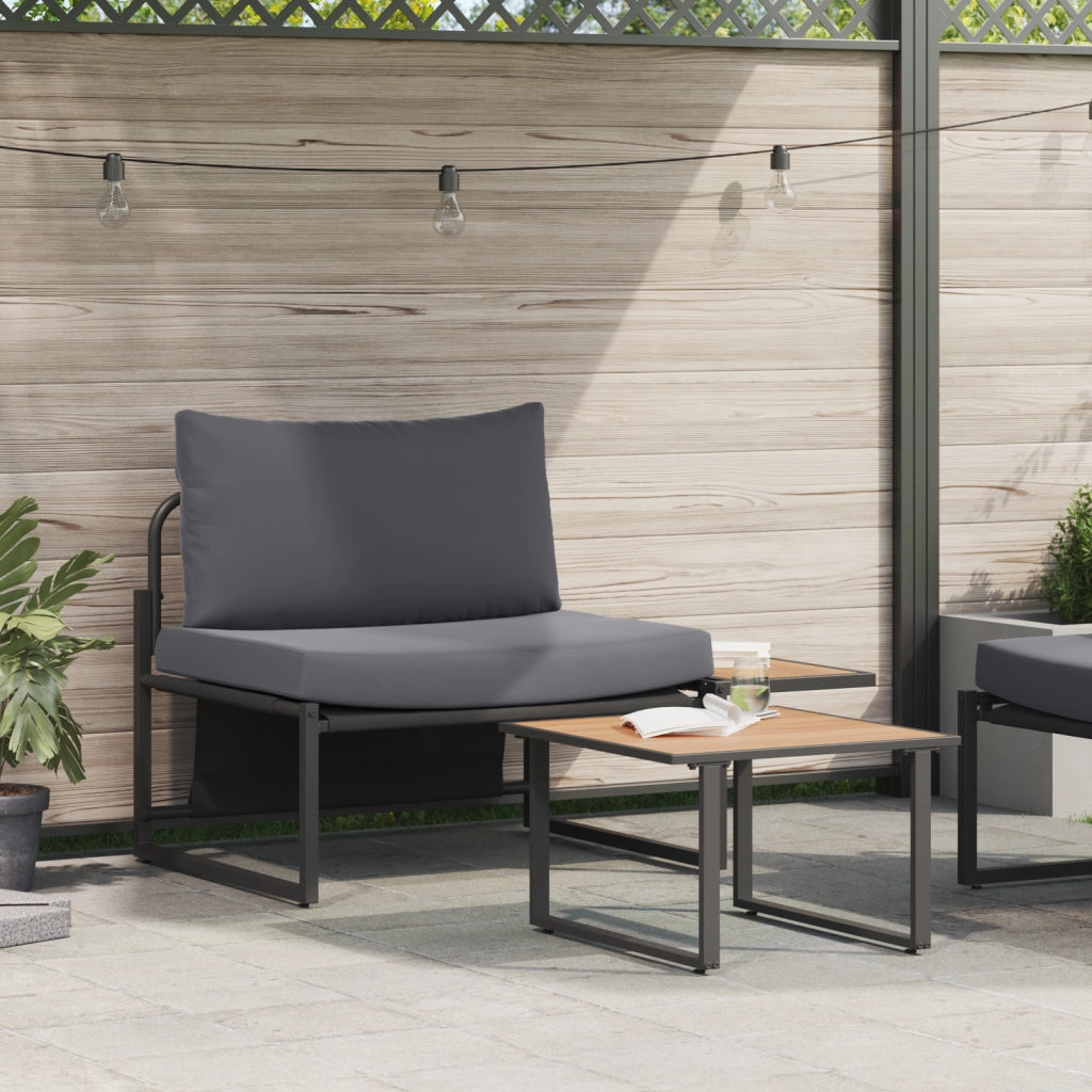 Set di divani da giardino a 2 pezzi con cuscini antracite per un singolo