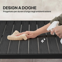 Tavolo da Pranzo da Giardino per 8 Persone in Alluminio e Plastica Nero