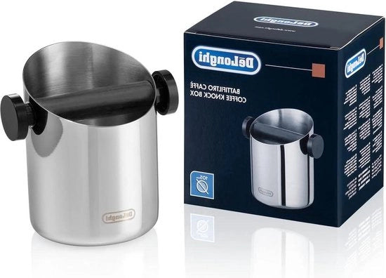 Afklopbak per Koffiedik DLSC059 con bordo in gomma - Resistentente al lavastoviglie Acciaio Inossidabile Knock Box