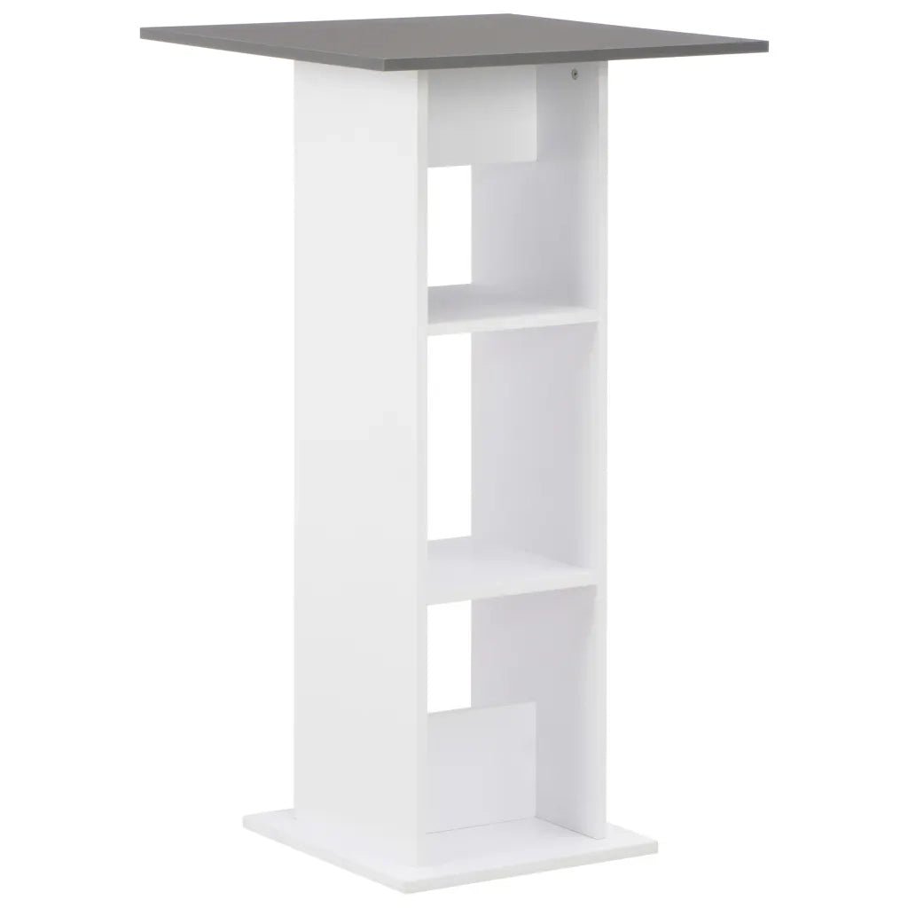 Tavolo da Bar Bianco e grigio Antracite 60x60x110 cm cod mxl 6517