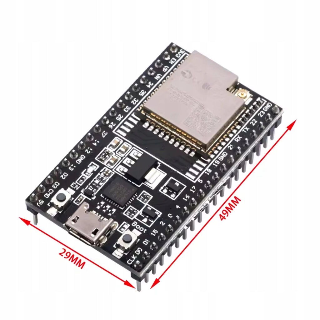 Modulo ESP-WROOM-32U – WiFi e Bluetooth | 32 GPIO, Micro USB, U.FL | 4MB Flash, Arduino IDE | Progetti IoT e Automazione