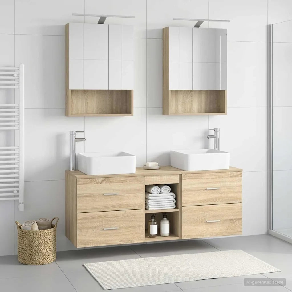 Set di mobili per il bagno 5 pcs Rovere Sonoma 3406761