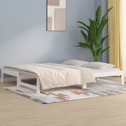 Dormeuse Estraibile Bianca 2x(80x200) cm Legno Massello di Pino
