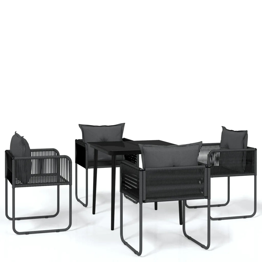 Set da Pranzo da Giardino 5 pz Nero 3099084