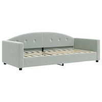 Divano Letto con Letto Estraibile Grigio Chiaro 90x200 Velluto 3197301
