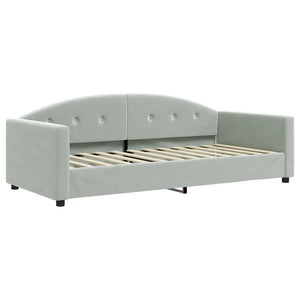 Divano Letto con Letto Estraibile Grigio Chiaro 90x200 Velluto 3197301