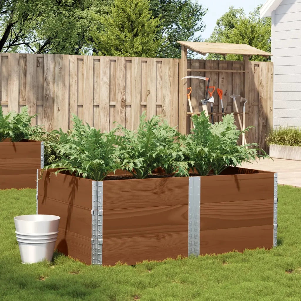 Fioriera | Cassetta per fiori | Vaso da Giardino Marrone 150x100 cm Legno Massello di Pino